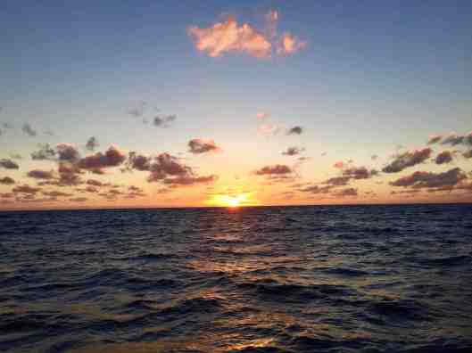 Sunrise on our way to Grand Cayman.